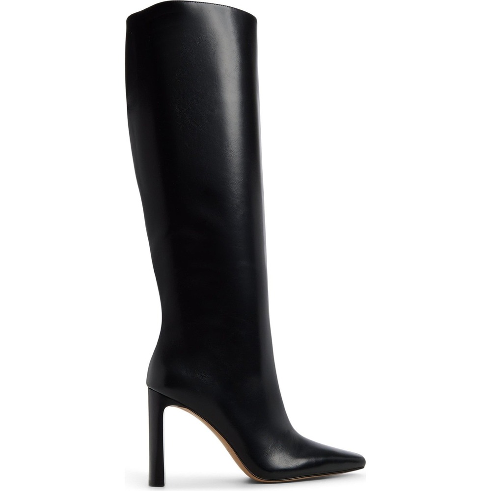 Aldo Elyne Knee High Boots Black Leather Block Heel Womens Size 6
